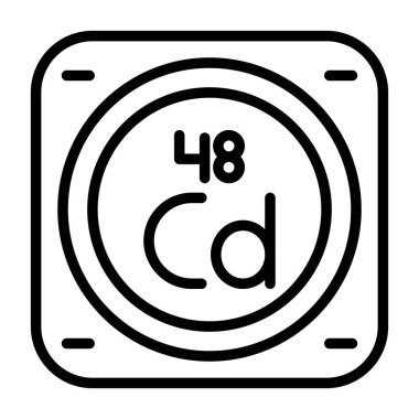 Cadmium kimyasal işaret simgesi, web illüstrasyonu
