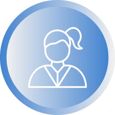 Kadın avatar simgesi, vektör illüstrasyonu basit tasarım