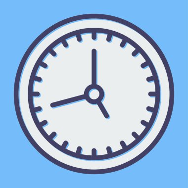 Saat web simgesi, basit vektör illüstrasyonu