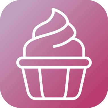 cupcake, web simgesi basit illüstrasyon