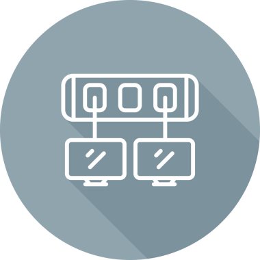 Ağ Anahtarı Vektör Simgesi Beyaz Arkaplanda İzole Edildi 