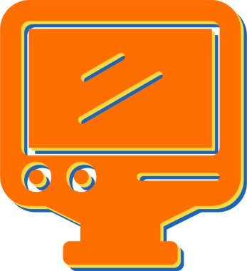 Masaüstü bilgisayar simgesi, vektör illüstrasyonu basit tasarım