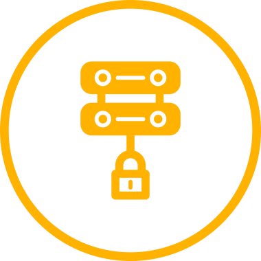 Sunucu Güvenlik simgesi, vektör illüstrasyonu basit tasarım