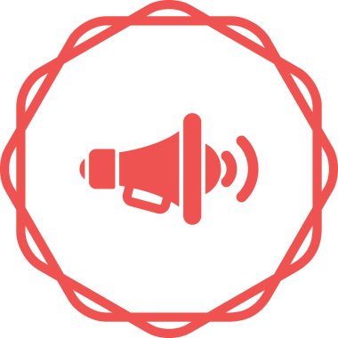  Bullhorn hoparlörü ağ ikonu vektör illüstrasyonu 