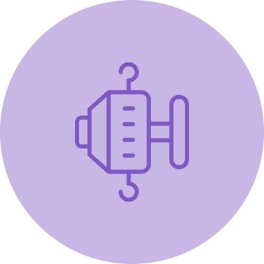 Elle zincir çekme, çelik zincir bloğu taşıyıcı ikonu. Taşıma ekipmanları arasında makara, kanca, kaldıraç, tramvay, fabrika mekaniği, inşaat alanı, garaj, atölye, depo, rıhtım