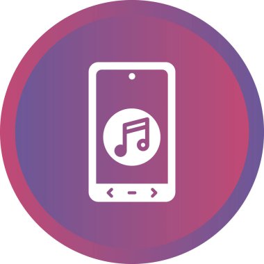 müzik mobil uygulama simgesi, müzik düğmesi. vektör illüstrasyonu 