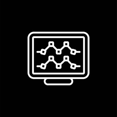 Masaüstü bilgisayar simgesi, vektör illüstrasyonu basit tasarım