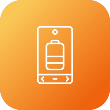 Telefon ekranının pil simgesi, vektör illüstrasyonu basit tasarım