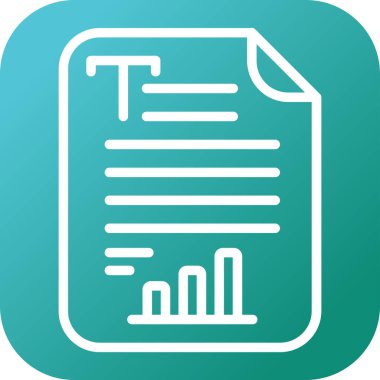 Vektör Metin Analitik simgesi, basit illüstrasyon