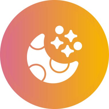 Beyaz arkaplanda ay vektör simgesi, gece simgesi 