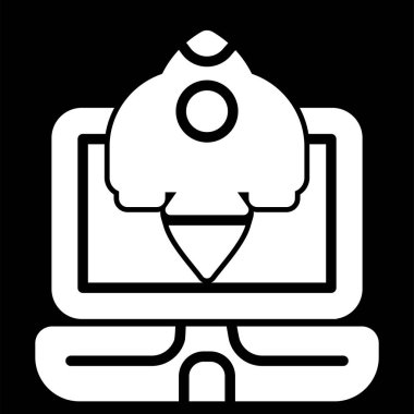 roket ağ ikonu vektör illüstrasyonu 