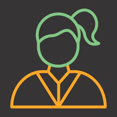 Kadın avatar simgesi, vektör illüstrasyonu basit tasarım