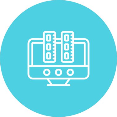 Masaüstü bilgisayar simgesi, vektör illüstrasyonu basit tasarım