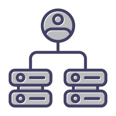 Sunucu simgesi, vektör illüstrasyonu basit tasarım