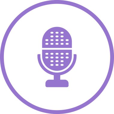 mikrofon web simgesi, vektör çizim 