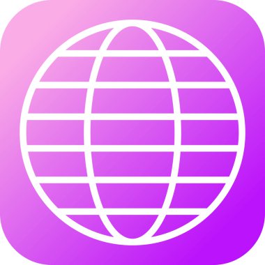 Web Resminin Küresel Simgesi. Global Ağ İşareti. Dünya Siyah ve Beyaz İşareti veya Simgesi. Vektör