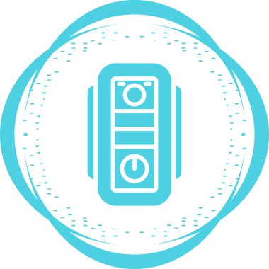 Masaüstü bilgisayar simgesi, vektör illüstrasyonu basit tasarım