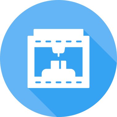 3D baskı simge vektör çizim  