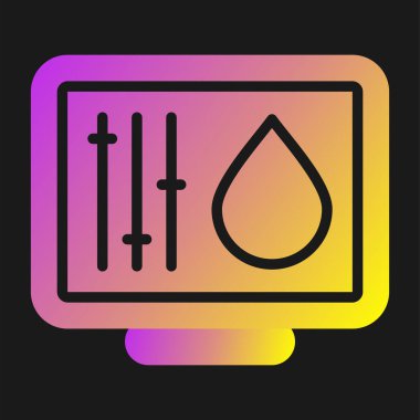 Masaüstü bilgisayar simgesi, vektör illüstrasyonu basit tasarım