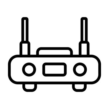 Yönlendirici ağ simgesi, vektör illüstrasyonu 