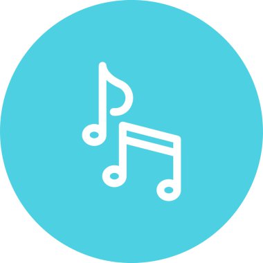 müzik notaları simgesi, web basit illüstrasyonu