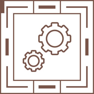 Gears web simgesi, basit vektör illüstrasyonu
