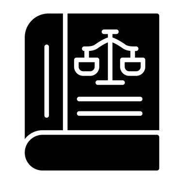 Hukuk kitabı simgesi, vektör illüstrasyonu basit tasarım