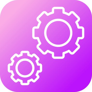 Gears web simgesi, basit vektör illüstrasyonu