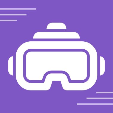 Sanal Gerçeklik kulaklık simgesi, vektör illüstrasyonu basit tasarım