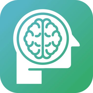 İnsan Zekası simgesi, vektör illüstrasyonu basit tasarım