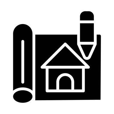Ev Tasarımı simgesi, vektör illüstrasyonu