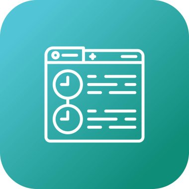 Zaman çizelgesi web simgesi, vektör illüstrasyonu 
