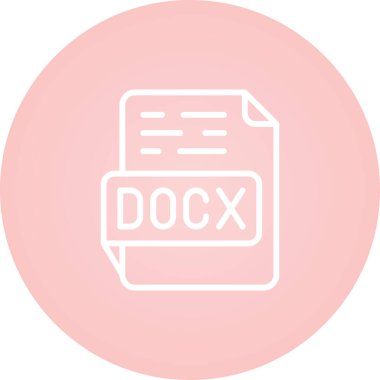 DOCX file web icon, simple vector illustration clipart