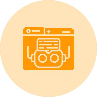 Chatbot düz simgesi, vektör illüstrasyonu 