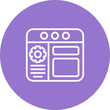 Web Tarayıcı Web simgesi, basit vektör illüstrasyonu