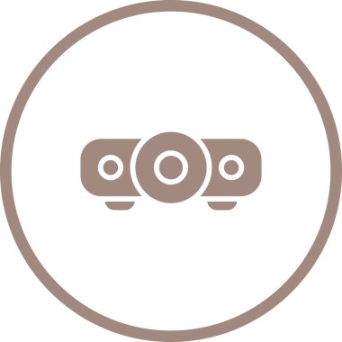 Web sitesi, Mobil, Sunum ve Logo Tasarımı için Projektör Simgesi. Vektör İllüstrasyonu