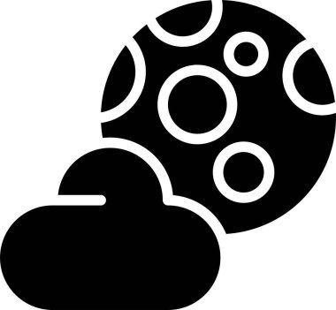 Beyaz arkaplanda ay vektör simgesi, gece simgesi 