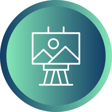 Tablo boyama simgesi, vektör illüstrasyonu