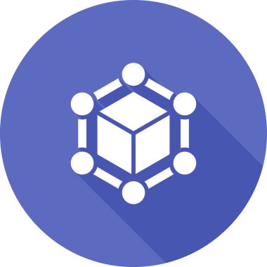 Blockchain web simgesi, basit vektör illüstrasyonu