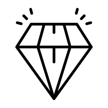 Elmas ikonu. Elmas tabela düz stil. Gemstone ikonu. Elmas logo tasarımı. Vektör çizimi. EPS 10