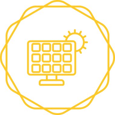 Güneş paneli şarj simgesinin vektör çizimi modern simge