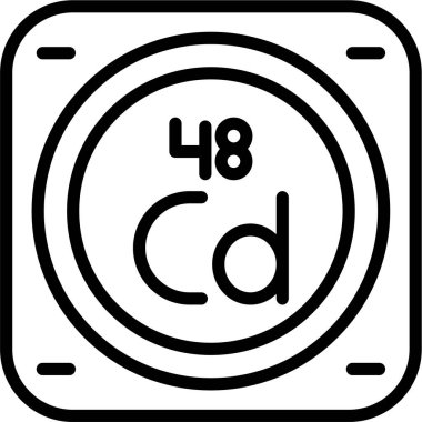 Cadmium kimyasal işaret simgesi, web illüstrasyonu
