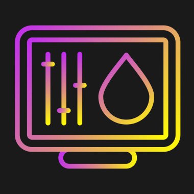 Masaüstü bilgisayar simgesi, vektör illüstrasyonu basit tasarım