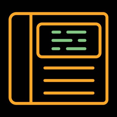 Kişisel ve ticari kullanım için Turuncu Kitap ikonu vektör çizimi.