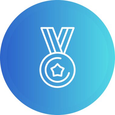 Madalya web simgesi, basit vektör illüstrasyonu