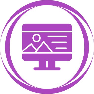 Bilgisayar ekranında illüstrasyon, vektör basit tasarım