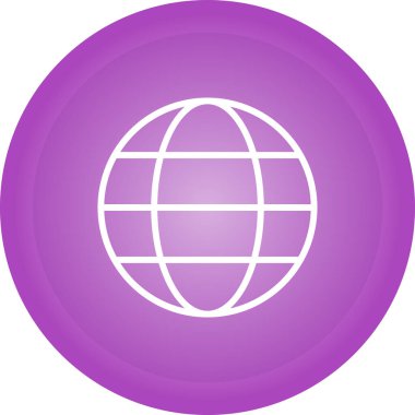Web Resminin Küresel Simgesi. Global Ağ İşareti. Dünya Siyah ve Beyaz İşareti veya Simgesi. Vektör