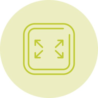 Tam Ekran Kare Simgesi, vektör illüstrasyonu 