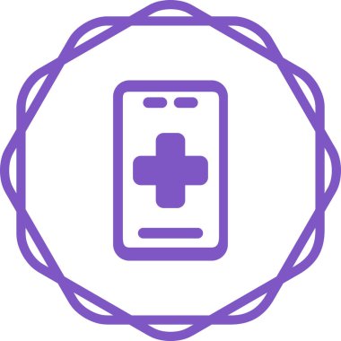 Tıbbi Uygulama simgesi tasarımı, vektör illüstrasyonu 