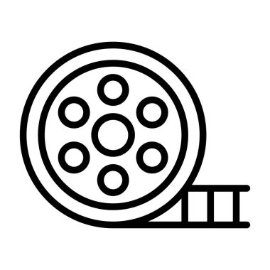 Film Reel ikon vektör illüstrasyonu 